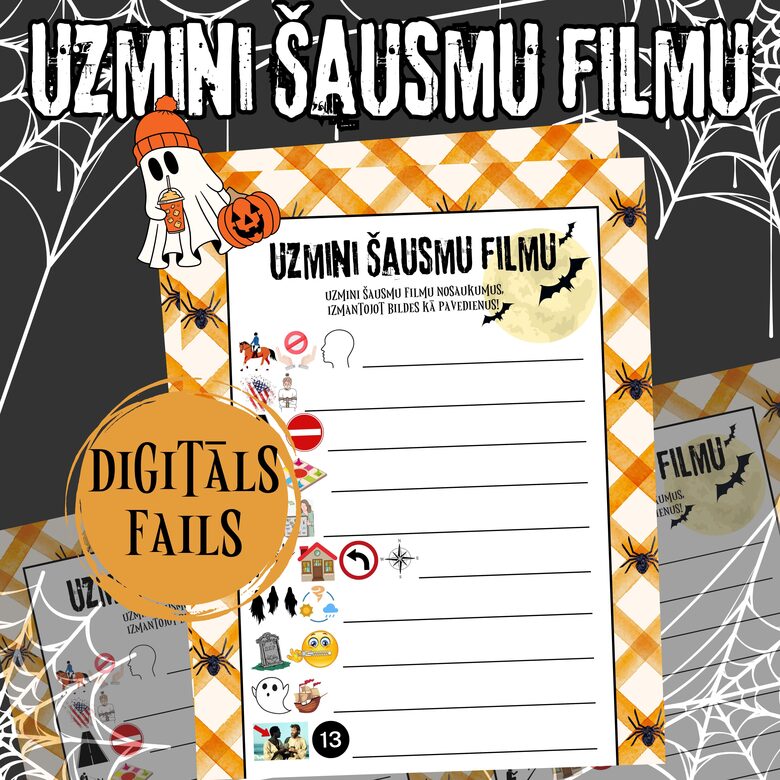 Spēle "Uzmini šausmu filmu", digitāls PDF fails